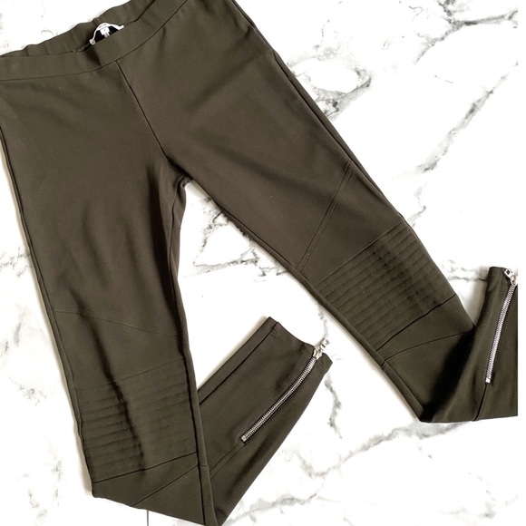 Sandro Pants - Sandro Ankle Zip Olive Green Leggings